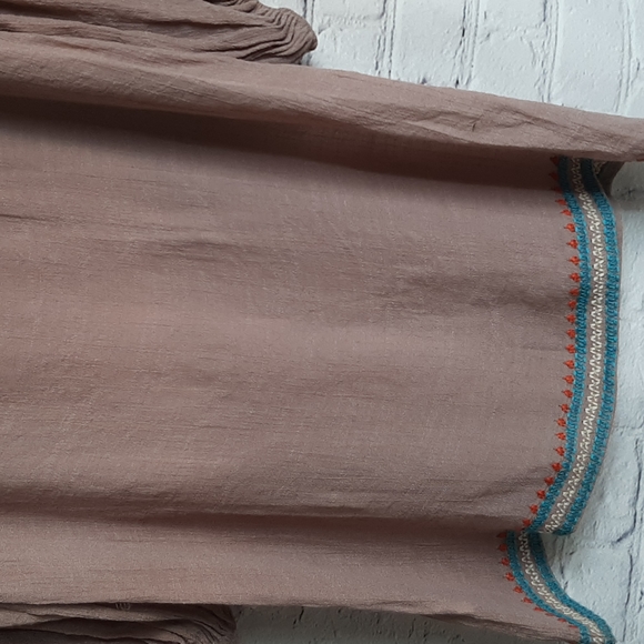 Ciel tunic top L embroidered excellent con boho ruffled elastic sleeve ⁰ - Picture 9 of 12